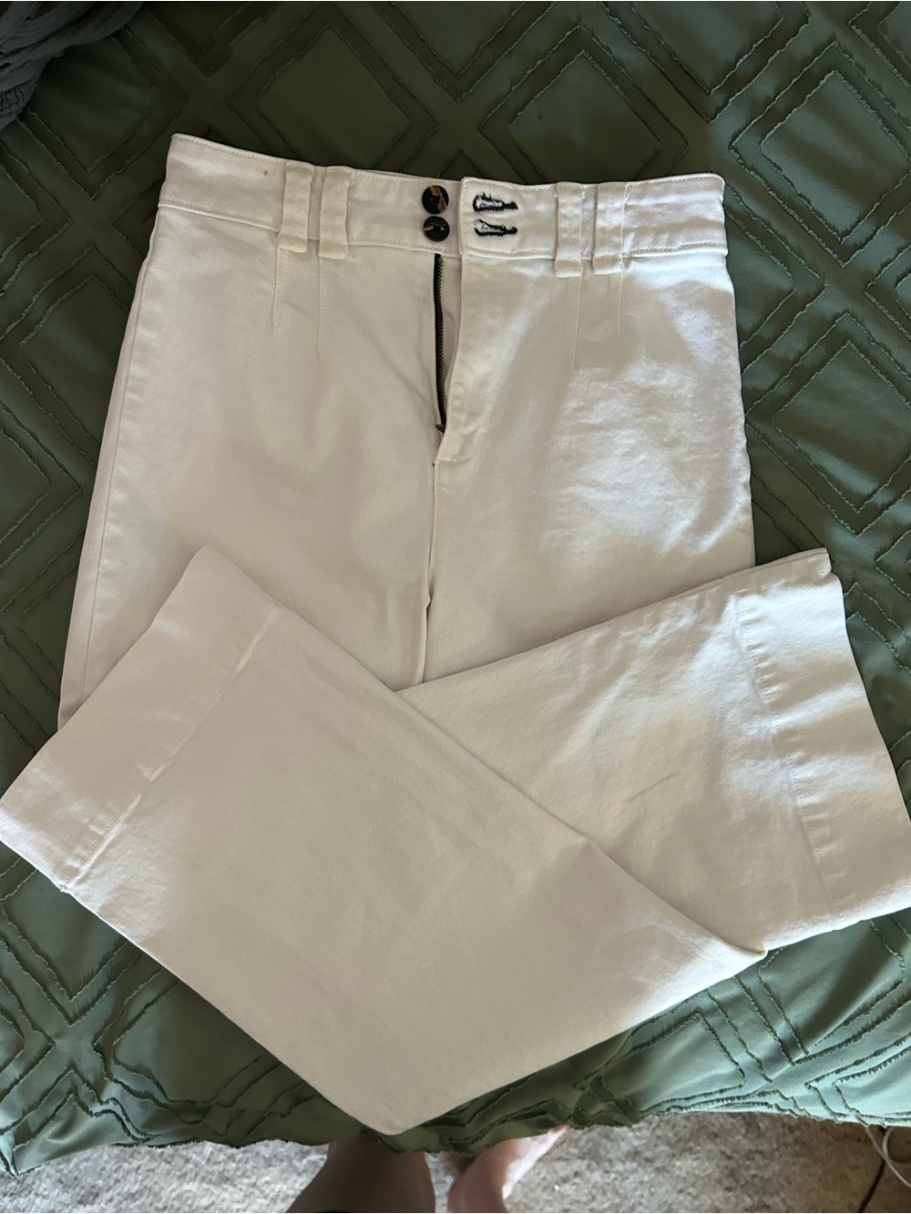 ASKK NY Cream Cropped Jeans